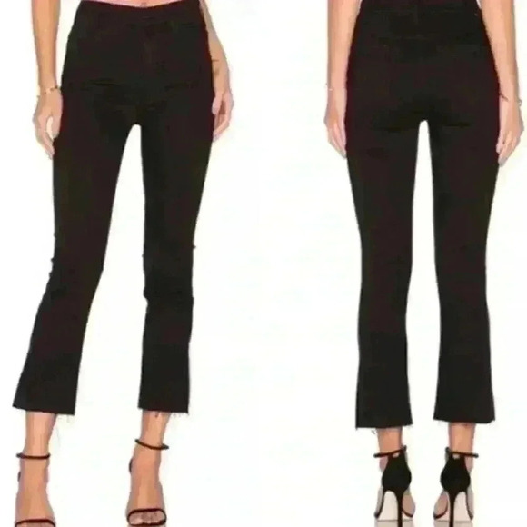 Agolde Denim - AGOLDE Sophie High Rise Skinny Crop Jeans Black Harlow Destructed Size 32